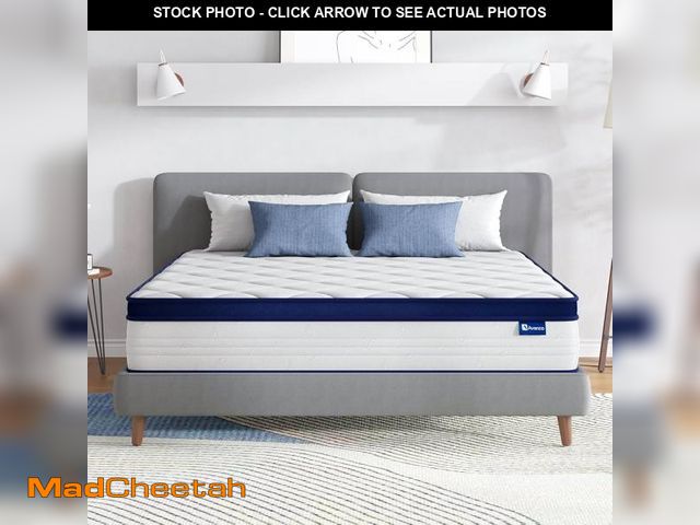 Lot 74-12157385 - (SMALL STAINS) Avenco 10 Inch full Mattress, Individual Pocket Spring full Size Mattresses for Press...