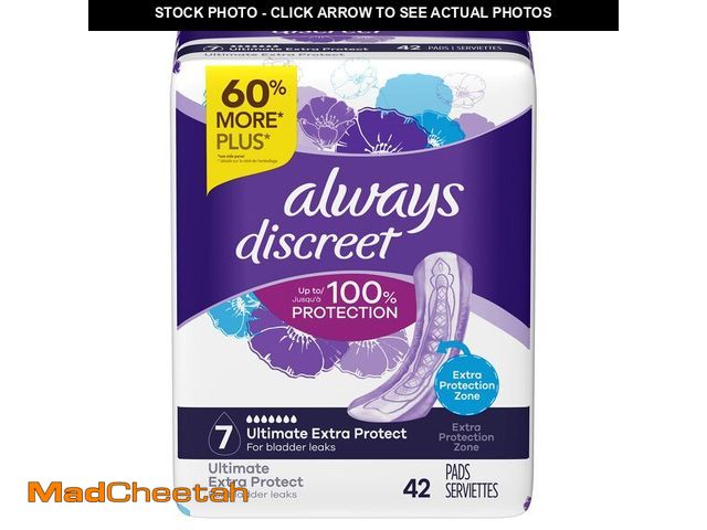 Lot 74-14044890 - Always Discreet Ultimate Extra Protect Postpartum Incontinence Pads - UNUSED