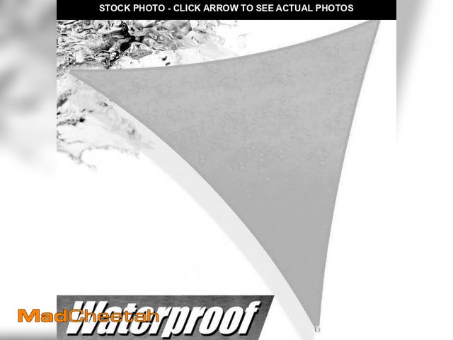 Lot 74-12462859 - COLOURTREE 12 ft. x 12 ft. 220 GSM Waterproof Grey Triangle Sun Shade Waterproof Sail Screen Canopy,...