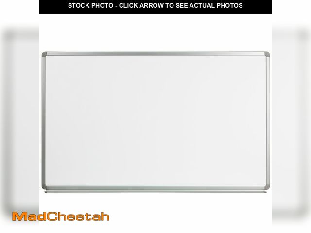 Lot 74-12571105 - Flash Furniture Cardim 5' W x 3' H Magnetic Marker Board with Galvanized Steel Backing and Marker Tr...