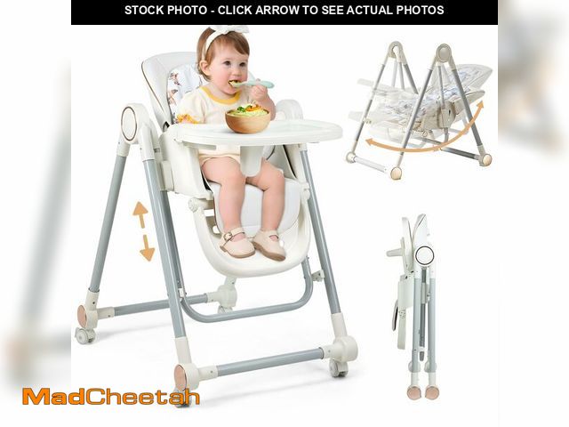 Lot 74-12760321 - Foldable High Chair for Babies and Toddlers?Baby Swings for Infants 6-36 Months Old, Portable Baby C...