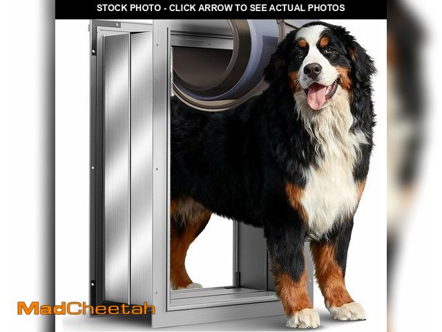 Lot 74-13710803 - VOSOIR Dog Door for Wall, X-Large Dog Door with 3-Flap, Aluminum Doggie Door, Heavy Duty Pet Door wi...