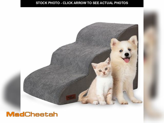 Lot 74-13563678 - Aodisman 3-Step Dog Ramp and Stairs for Sofa and Chair - Non-Slip Sturdy Pet Steps for Small Dogs an...