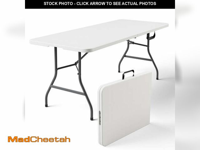 Lot 74-14289624 - HaiCube 6FT Folding Table, Heavy Duty Portable Table, Waterproof HDPE, Foldable for Picnic, Party, C...