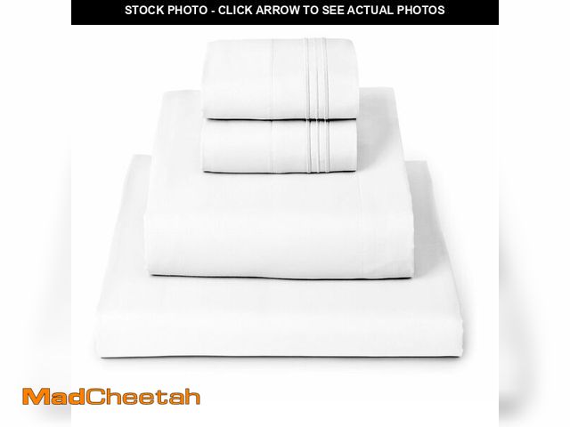 Lot 74-14150268 - Mellanni King Sheets Set - 4 PC Iconic Collection Bedding - Hotel Luxury, Extra Soft, Cooling Bed Sh...