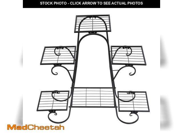 Lot 74-14312628 - 28.34 in. Tall Indoor/Outdoor Black Metal Plant Stand (6-Tiered) Kits and Accessories - UNUSED