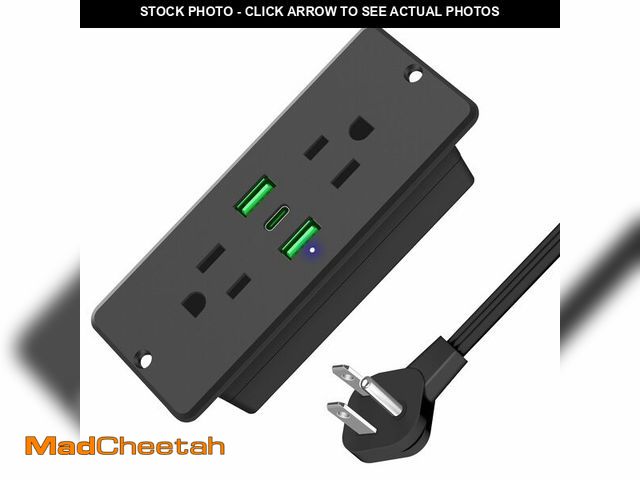 Lot 74-14060274 - HHSOET 5 in 1 Recessed Power Strip Flat Plug, 45W Fast Charging Furniture Outlet with USB, Conferenc...