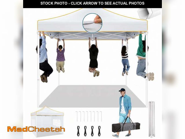 Lot 74-14585211 - SANOPY 10' x 10' Heavy Duty Pop up Canopy Tent with 4 Sidewalls, Commercial Instant Waterproof Canop...