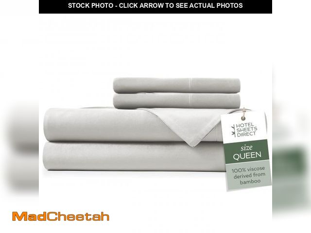 Lot 74-12115961 - Hotel Sheets Direct 4 Piece Bed Sheet Set Queen Size, 100% Viscose Derived from Bamboo Sheets Set wi...