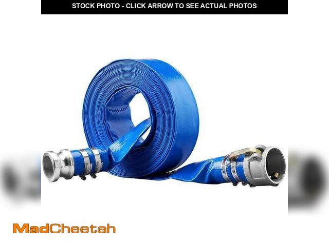 Lot 74-12659692 - VEVOR Backwash Hose 50 ft. x 2 in. PVC Flat Discharge Hose with Aluminum Camlock C and E Fittings Cl...