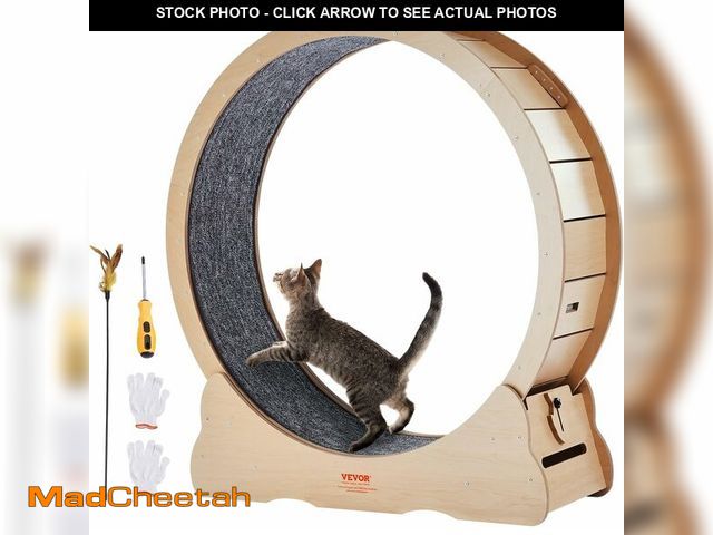 Lot 74-13331846 - VEVOR Wooden Cat Exercise Wheel, 43.3" Large Cat Treadmill Wheel for Indoor Cats, Cat Running Wheel ...