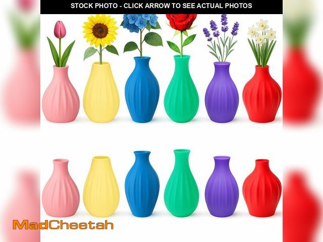 Lot 74-14152950 - Small Flower Bud Vases for Centerpieces - Set of 12 Colorful Weighted Mini Vases for Table Decor for...