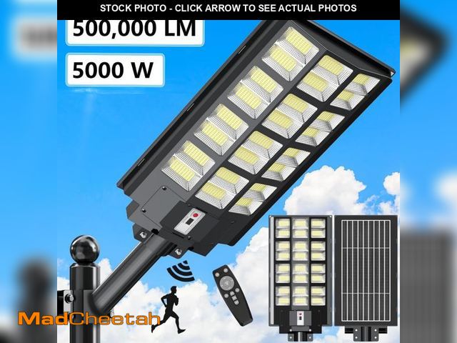 Lot 74-12512982 - 5000W Solar Street Light Outdoor - LED Waterproof Outdoor Courtyard Light, 500,000 LM Large Size Sup...