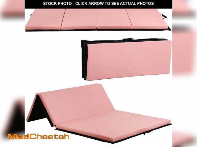 Lot 74-12778612 - Gymnastics Mat 6x4x2 Folding Tumbling Mat 2â Thick Portable PU Leather Exercise Mat with Carrying ...
