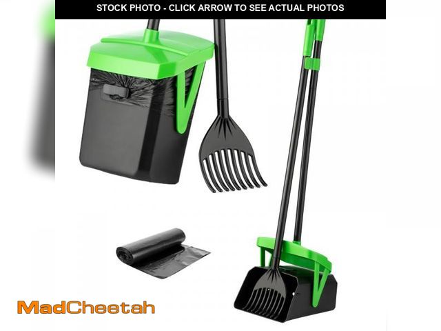 Lot 74-11550229 - FUSBUNTY Pooper Scooper Swivel Bin &amp; Rake with 20 Waste Bags, Dog Pooper Scooper with Bag Attach...