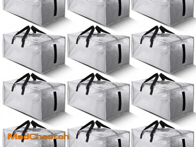 Lot 74-12115869 - Homesure 12 Pack Large Strong Moving Bags with Zippers &amp; Carrying Handles - Water-Resistant - He...