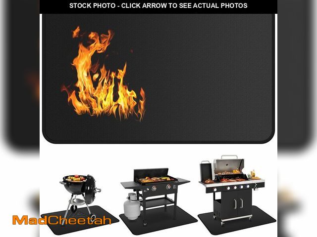 Lot 74-14148615 - Huchiz Under Grill Mats for Outdoor Grill - 65 x 39 Inch BBQ Mats for Outdoor Grill Deck Protector, ...