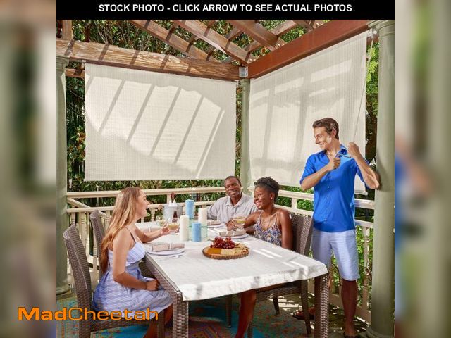Lot 74-12538944 - Coolaroo Outdoor Roller Shade with Wand - 95% UV Block Breathable Light Filtering Shade for Patio or...