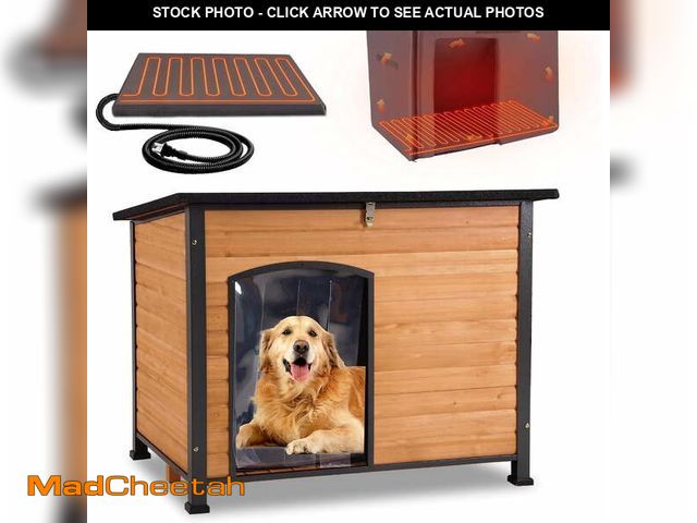 Lot 74-13700124 - Aivituvin Heated Outdoor Dog House with Heating Pad &amp; Insulated Liner, Winter Weatherproof Anti-...