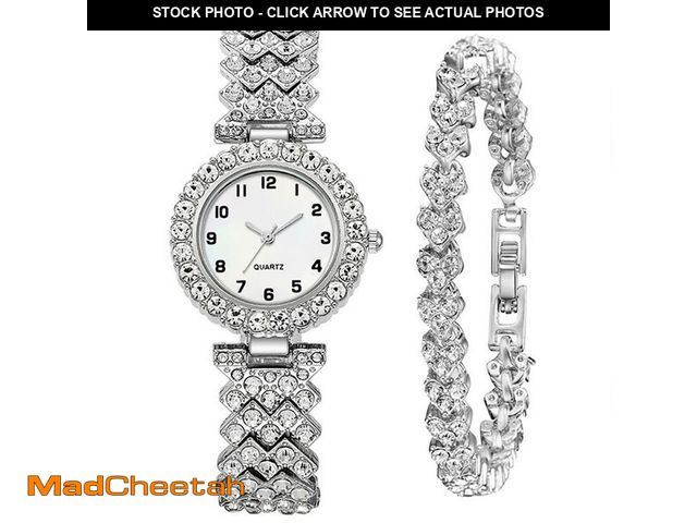 Lot 74-12697856 - ADSBIAOYE Luxury Women Wrist Watches Crystal Inlay Bracelet Watch Fashion Casual Quartz Watch Female...