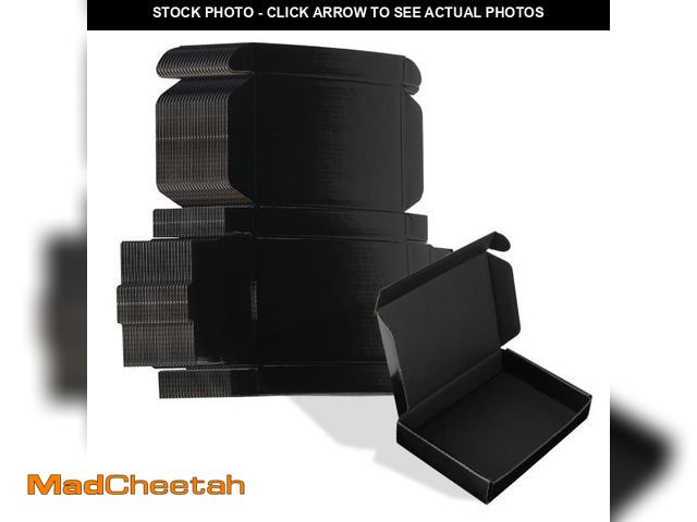 Lot 74-12315728 - ZBEIVAN 6x4x1 Black Shipping Boxes Set of 50, Corrugated Cardboard Mailer Boxes for Packaging Small ...