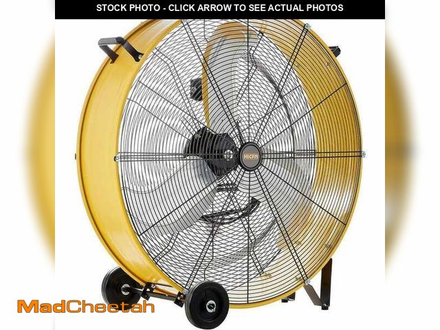 Lot 74-12557874 - Edendirect 30 in. 3-Speeds Drum Fan in Yellow with Powerful 1/3HP Motor, Commercial or Industrial Fa...