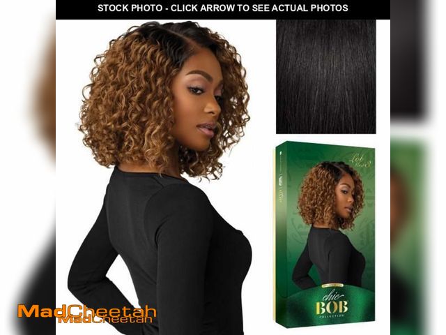 Lot 74-11983747 - Sensationnel Chicbob Lace Frontwig - Lob Unit 3 Face Framing Glueless Wig Wide 5 Inch Deep Part Synt...