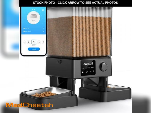 Lot 74-12440457 - oneisall Automatic Cat Feeder with 5G WiFi, Automatic Cat Food Dispenser for 2 Cats Small Pets, 20 C...