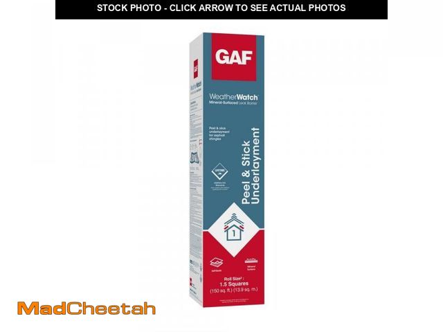 Lot 74-12409851 - GAF WeatherWatch 36 in. x 50 ft., 150 sq. ft. Mineral-Surfaced Peel and Stick Roof Leak Barrier Roll...