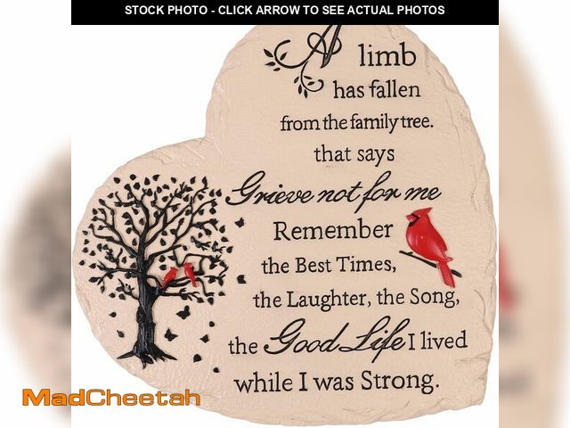 Lot 74-14359116 - Heart Shaped Memorial Garden Stones, 10 inches Sympathy Garden Stone for Loved One, in Memory of Lov...