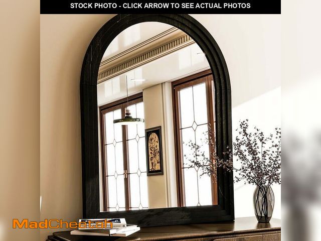 Lot 74-14350581 - BEAUTYPEAK 40"x 30" Arched Bathroom Mirror Wall Mirror Wooden Frame,Black - UNUSED