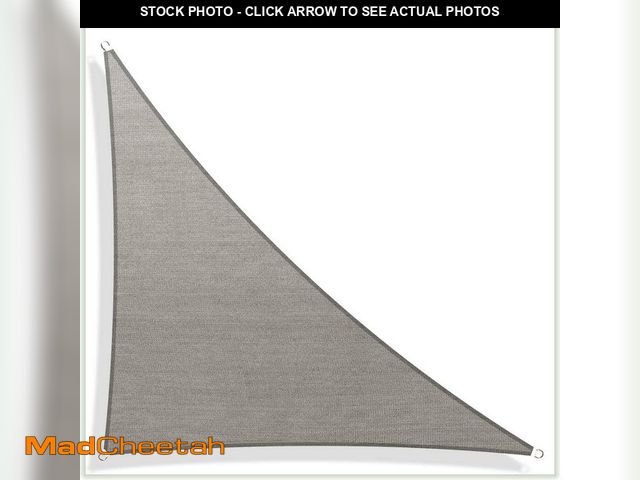 Lot 74-12558296 - COLOURTREE 17 ft. x 12 ft. x 12 ft. 190 GSM Grey Right Triangle Sun Shade Sail Screen Canopy, Outdoo...