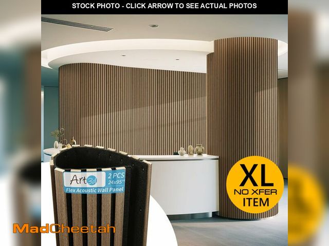 Lot 74-13072524 - Art3d Acoustic Wood Slat Wall Panel with Roll-Flat Design - 95.3 x 23.8 Inch Sound Absorbing Panels ...