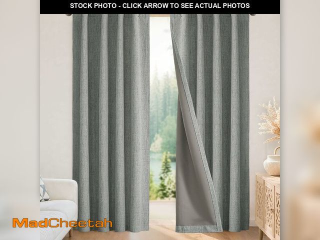 Lot 74-12713458 - Joydeco Blackout Curtains for Bedroom - 84 Inch Long 100% Light Blocking 2 Panels Light Grey Drapes,...