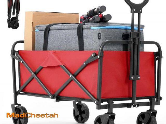 Lot 74-12510668 - ZOMEYLPO Collapsible Foldable Wagon,Wagons Carts Foldable with Wheels,Utility Grocery Folding Wagon ...