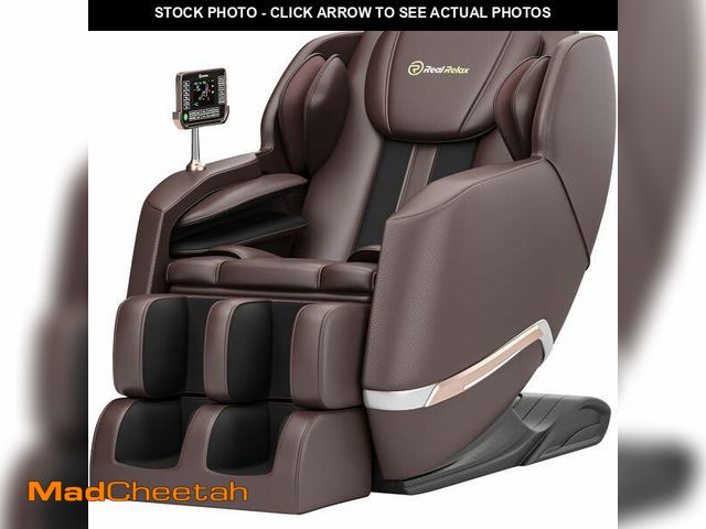 Lot 74-12803063 - Real Relax Full Body Zero Gravity Shiatsu Recliner Electric Massage Chair, Brown - UNUSED