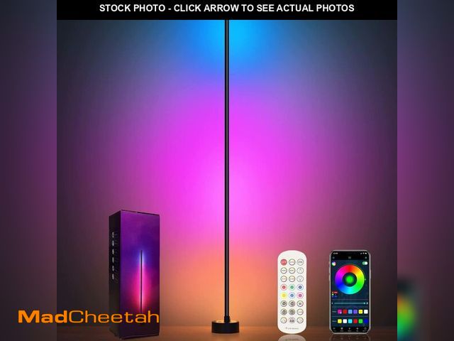 Lot 74-13627747 - Miortior Corner Floor Lamp - Smart RGB LED Corner Lamp with App and Remote Control, 16 Million Color...