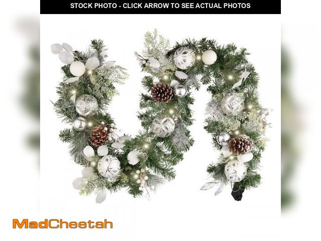 Lot 74-12374974 - Valery Madelyn 6 Feet Pre-Lit Christmas Garland with Lights for Mantle, Lighted Outdoor Xmas Garland...