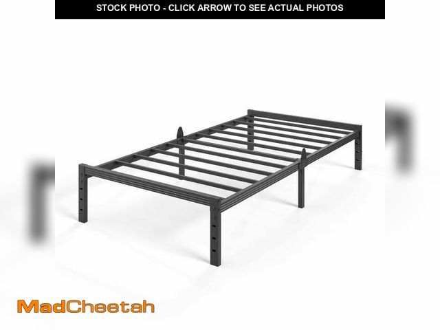 Lot 74-14604773 - Auroral Zone 12 inch Twin Metal Platform Bed Frame, Heavy Duty Mattress Foundation, No Box Spring Re...
