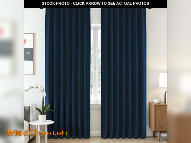 Lot 74-13959391 - CUCRAF Navy Blue Blackout Curtains 84 Inches Length 2 Panels Set, Rod Pocket and Back Tab Window Cur...