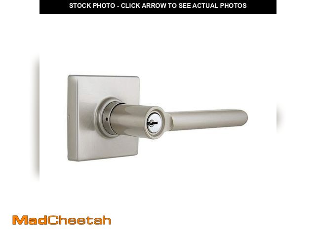 Lot 74-14558785 - Defiant Tonebridge Satin Nickel Keyed Entry Door Handle with Square Rose - UNUSED