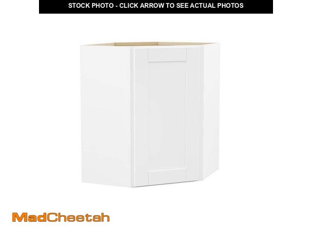 Lot 74-14591772 - Hampton Bay Shaker 24 in. W x 12 in. D x 30 in. H Assembled Diagonal Corner Wall Kitchen Cabinet in ...