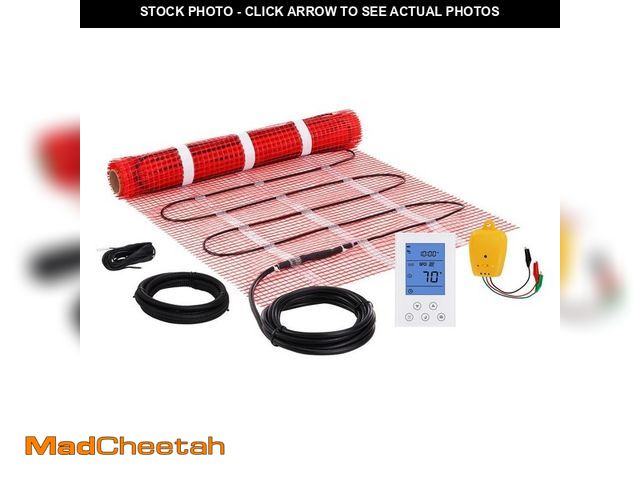 Lot 74-12553617 - VEVOR Floor Heating Mat 10 Sq.ft Electric Radiant In-Floor Heated Warm System with Digital Floor Sen...