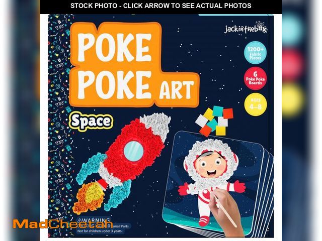 Lot 74-12308309 - jackinthebox Poke Poke Art for Kids Ã¢â¬â Space Theme Elements Like Sun, Star, Rocket, Astronaut,...