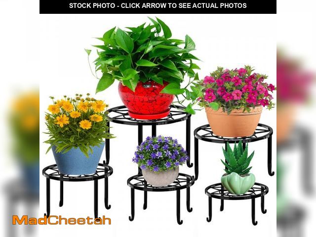 Lot 74-11844546 - 5 Pack Metal Plant Stands,Heavy Duty Potted Holder for Flower Pot,Indoor Outdoor Metal Rustproof Iro...