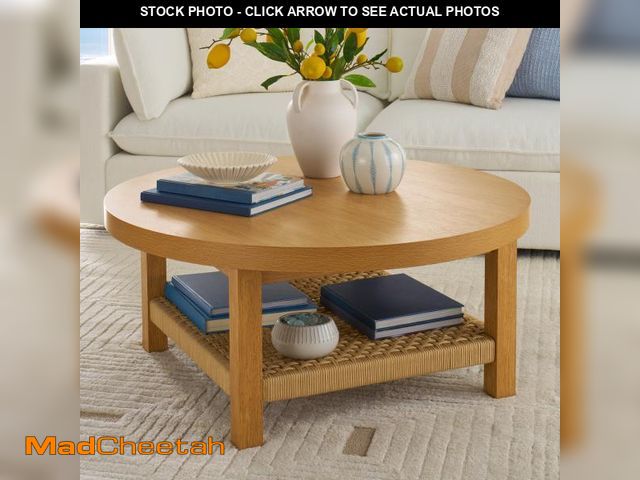 Lot 74-12406781 - Better Homes &amp; Gardens Vista Woven Coastal Coffee Table, Light Honey - UNUSED