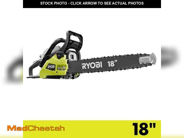 Lot 74-14593781 - RYOBI 18 in. 38cc 2-Cycle Gas Chainsaw with Heavy-Duty Case RY3818 - USED
