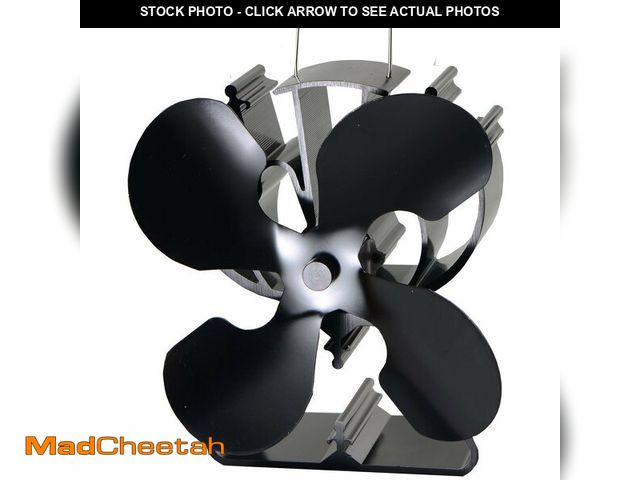 Lot 74-12718620 - VODA 4-Blade Heat Powered Stove Fan for Wood/Log Burner/Fireplace increases 80% more warm air than 2...