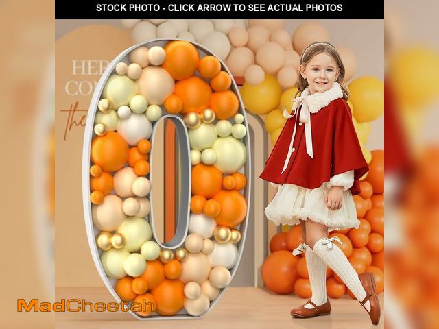 Lot 74-14268506 - imprsv 4FT Marquee Number, Mosaic Numbers for Balloons, Mosaic Balloon Frame, Number 0 Balloon for 3...