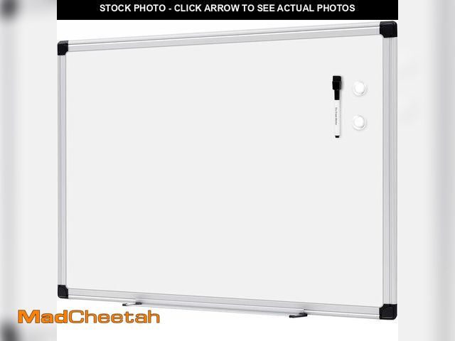 Lot 74-13733582 - Basics Magnetic Dry Erase Whiteboard, 24" x 18", Aluminum Frame, Silver/White, Presentation Board fo...